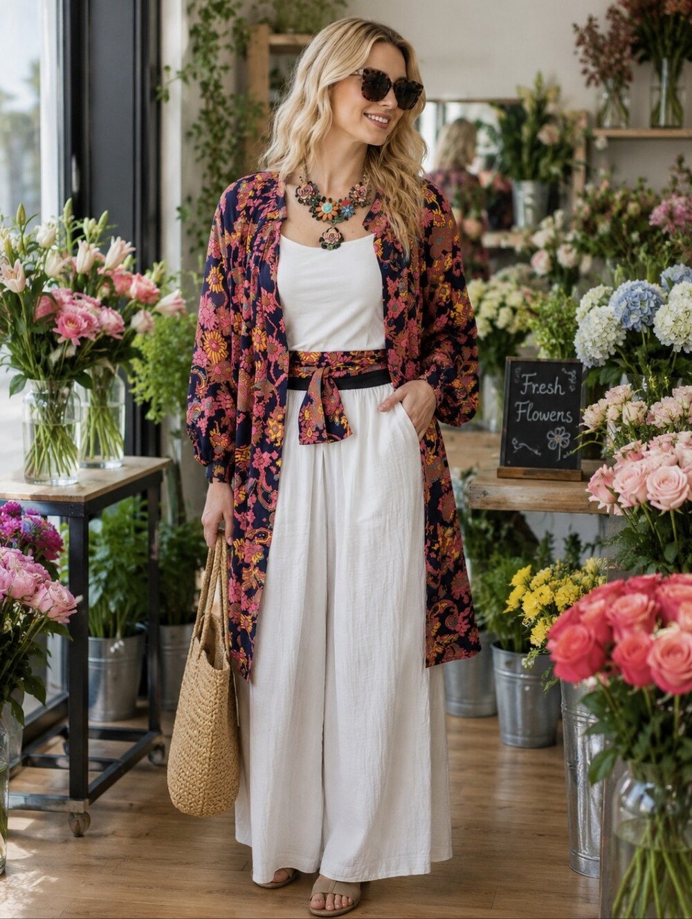 Floral Jacket / Dress  / L
